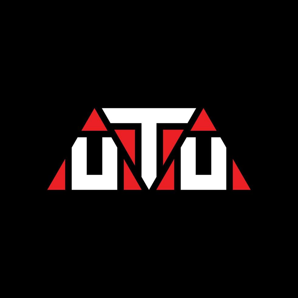 UTU-Dreieck-Buchstaben-Logo-Design mit Dreiecksform. Utu-Dreieck-Logo-Design-Monogramm. Utu-Dreieck-Vektor-Logo-Vorlage mit roter Farbe. utu dreieckiges logo einfaches, elegantes und luxuriöses logo. utu vektor