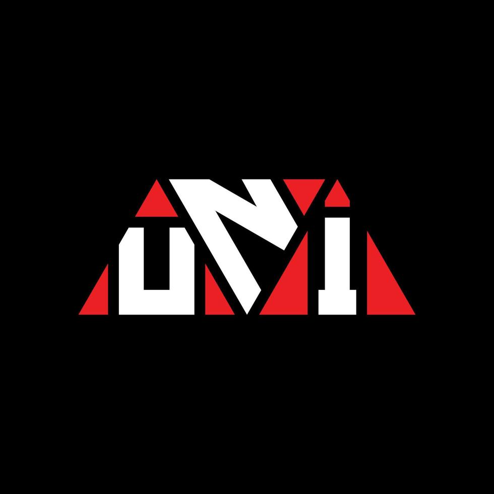 Uni-Dreieck-Buchstaben-Logo-Design mit Dreiecksform. Uni-Dreieck-Logo-Design-Monogramm. Uni-Dreieck-Vektor-Logo-Vorlage mit roter Farbe. uni dreieckiges Logo einfaches, elegantes und luxuriöses Logo. uni vektor