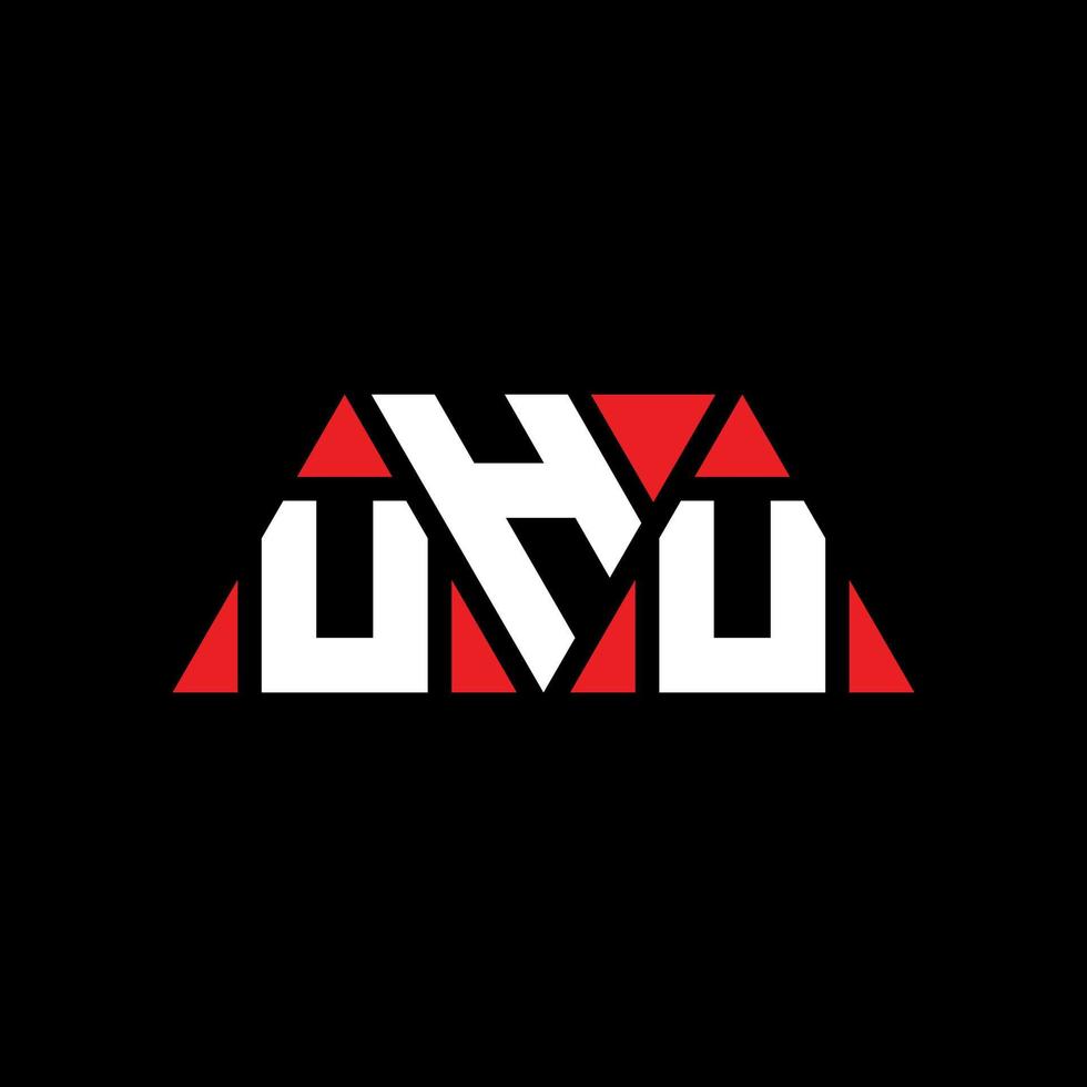 Uhu-Dreieck-Buchstaben-Logo-Design mit Dreiecksform. Uhu-Dreieck-Logo-Design-Monogramm. Uhu-Dreieck-Vektor-Logo-Vorlage mit roter Farbe. uhu dreieckiges Logo einfaches, elegantes und luxuriöses Logo. äh vektor