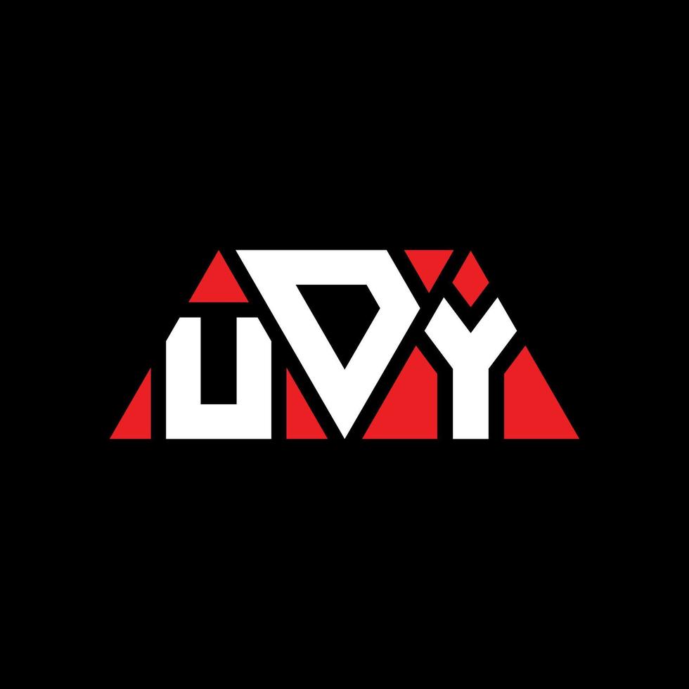 Udy-Dreieck-Buchstaben-Logo-Design mit Dreiecksform. Udy-Dreieck-Logo-Design-Monogramm. Udy-Dreieck-Vektor-Logo-Vorlage mit roter Farbe. udy dreieckiges Logo einfaches, elegantes und luxuriöses Logo. udy vektor