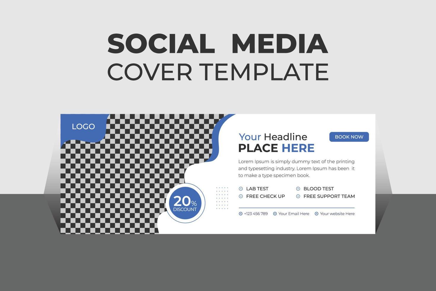 modern medicinsk hälsa sociala medier cover designmall, banner mall och webb banner mall design för sociala medier. vektor