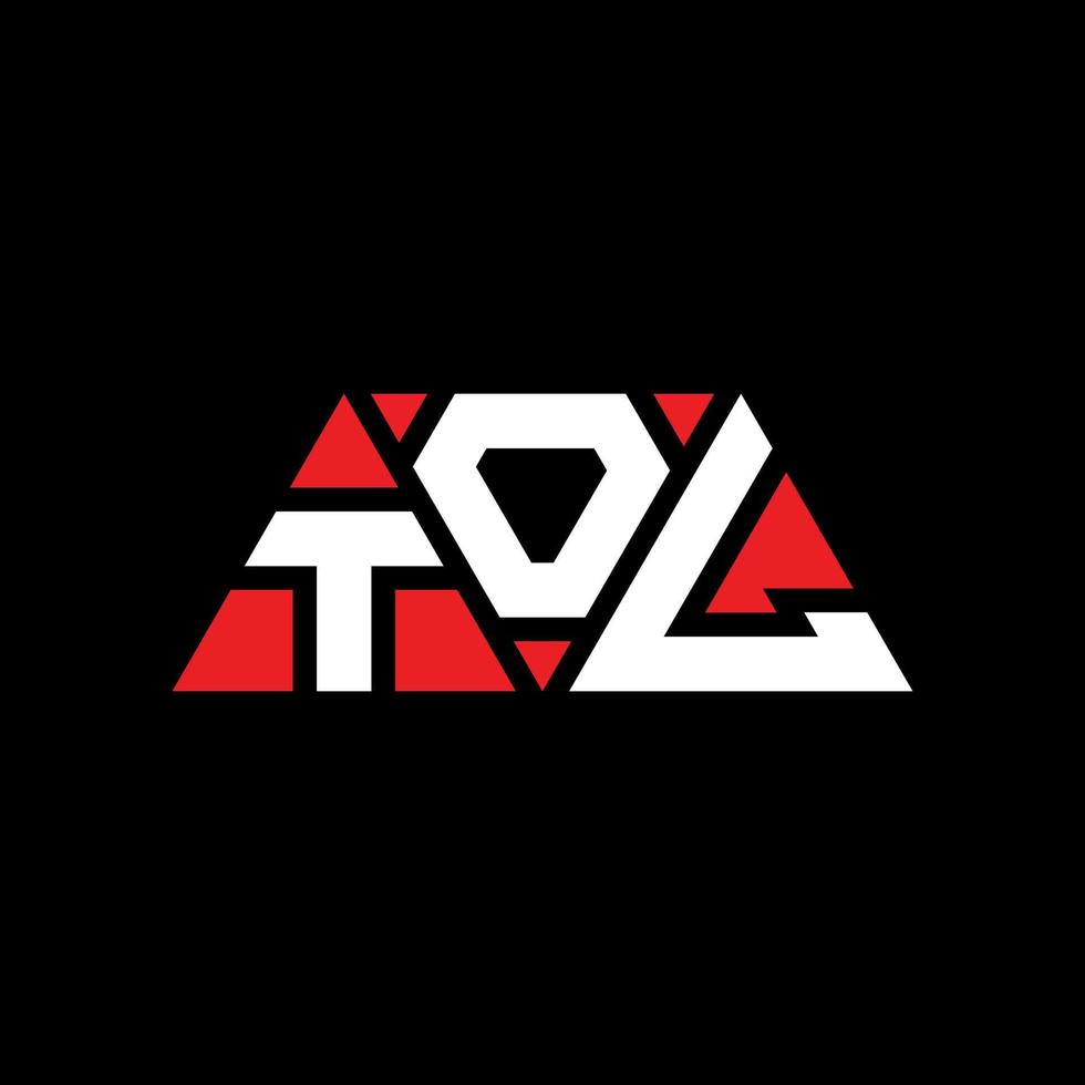 Tol-Dreieck-Buchstaben-Logo-Design mit Dreiecksform. Tol-Dreieck-Logo-Design-Monogramm. Tol-Dreieck-Vektor-Logo-Vorlage mit roter Farbe. Tol dreieckiges Logo einfaches, elegantes und luxuriöses Logo. Tol vektor