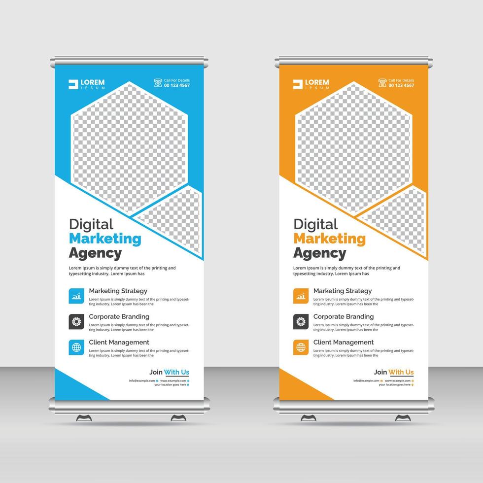 Corporate Roll-Up-Stand-Banner-Template-Design für ein Unternehmen vektor