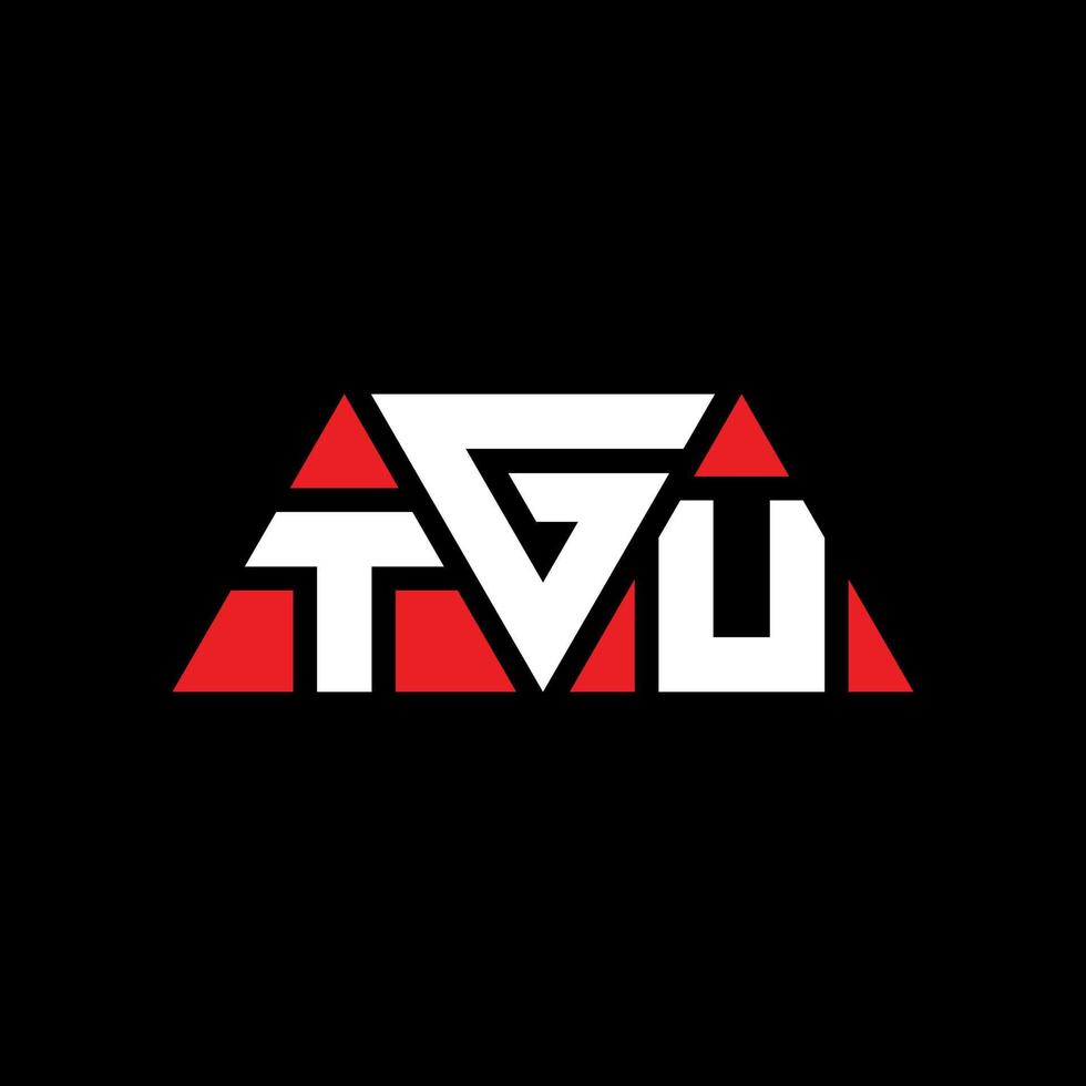 tgu-Dreieck-Buchstaben-Logo-Design mit Dreiecksform. tgu-Dreieck-Logo-Design-Monogramm. tgu-Dreieck-Vektor-Logo-Vorlage mit roter Farbe. tgu dreieckiges Logo einfaches, elegantes und luxuriöses Logo. tgu vektor