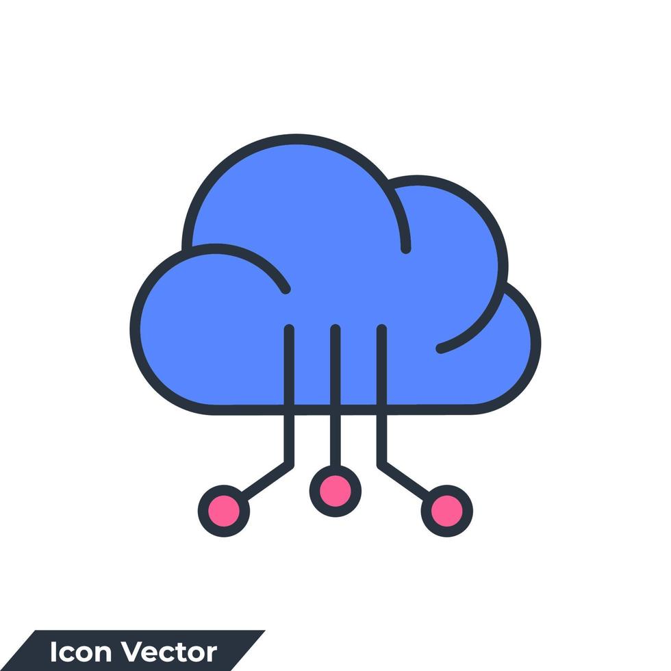 Cloud-Tech-Symbol-Logo-Vektor-Illustration. Cloud-Technologie-Symbolvorlage für Grafik- und Webdesign-Sammlung vektor