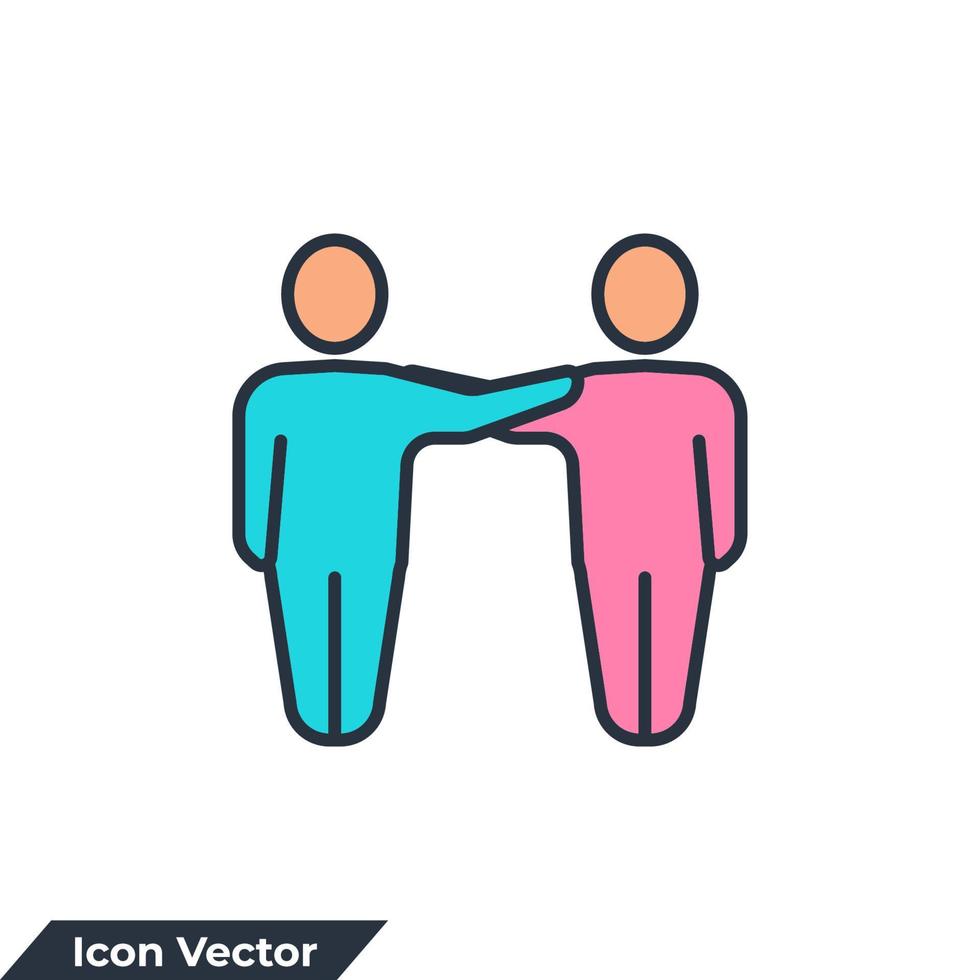 Zusammenarbeit Symbol Logo Vektor Illustration. Freundschaftssymbolvorlage für Grafik- und Webdesign-Sammlung