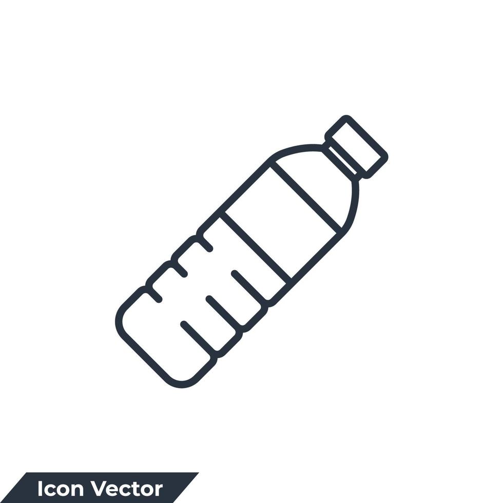 vattenflaska ikon logotyp vektorillustration. plastflaska symbol mall för grafik och webbdesign samling vektor