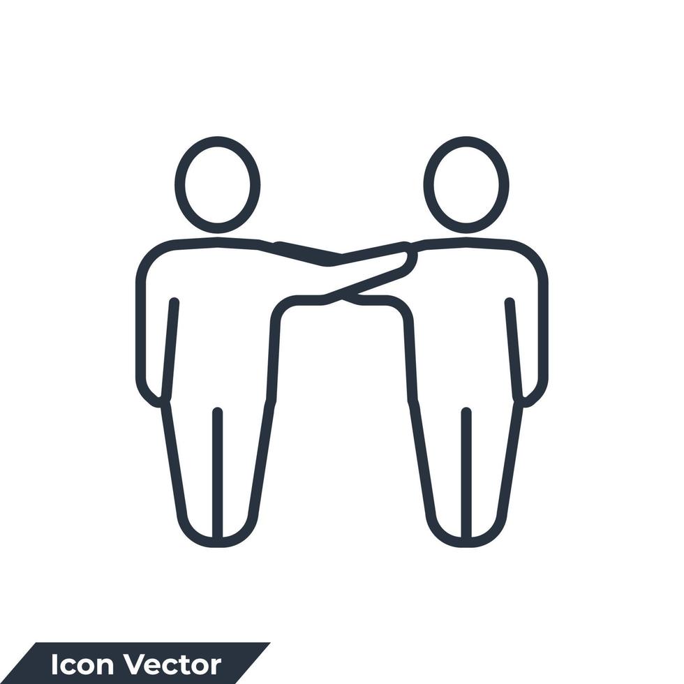 Zusammenarbeit Symbol Logo Vektor Illustration. Freundschaftssymbolvorlage für Grafik- und Webdesign-Sammlung