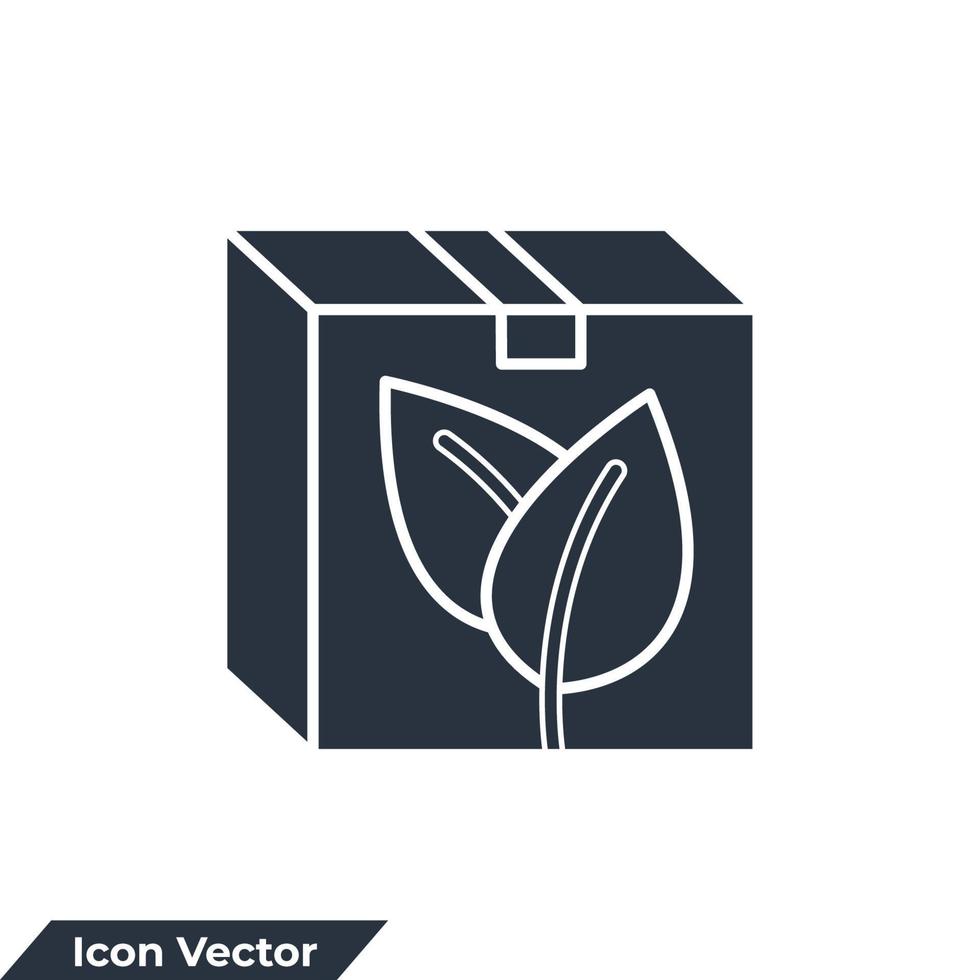 eko förpackning ikon logotyp vektorillustration. eco box symbol mall för grafik och webbdesign samling vektor