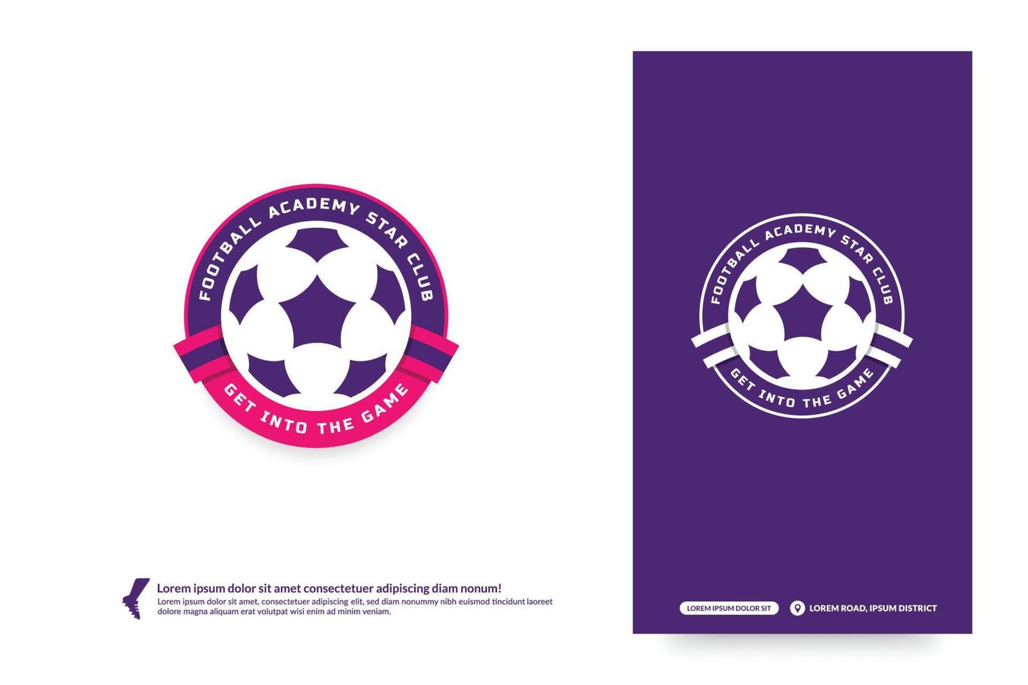 fotbollsklubb logotyp mall, fotbollsturneringar logotyp. fotbollslag identitet koncept, abstrakt sport badge design vektorillustrationer vektor