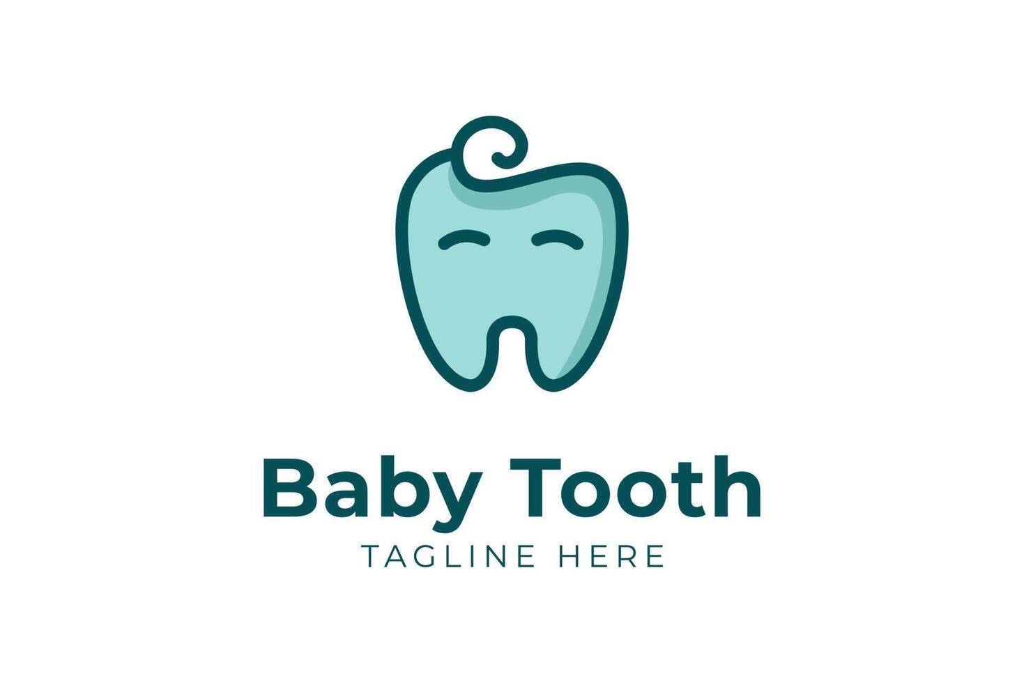 barntand modern dental logotyp mall vektor