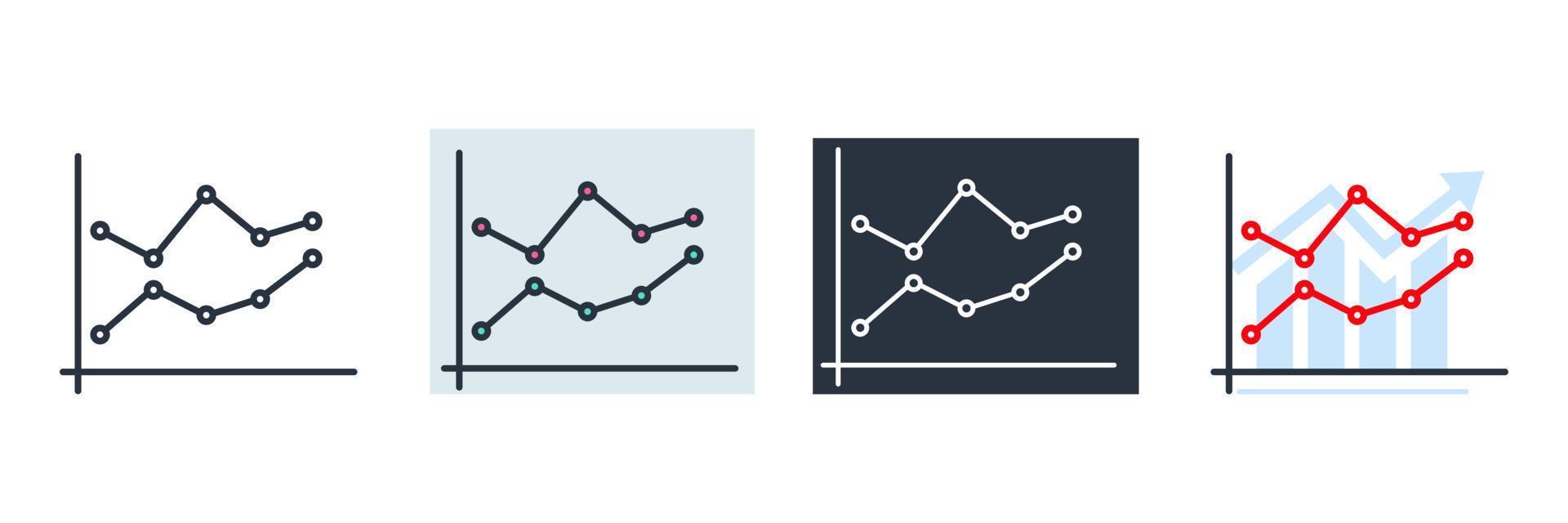 Liniendiagramm-Symbol-Logo-Vektor-Illustration. Diagrammsymbolvorlage für Grafik- und Webdesign-Sammlung vektor