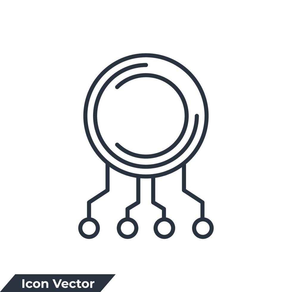 tankekarta ikon logotyp vektor illustration. mindmapping symbol mall för grafik och webbdesign samling