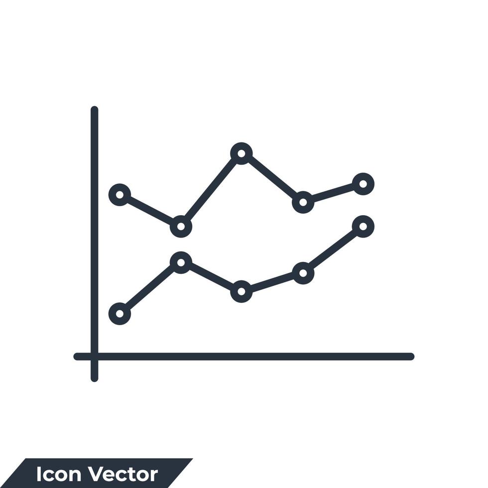 Liniendiagramm-Symbol-Logo-Vektor-Illustration. Diagrammsymbolvorlage für Grafik- und Webdesign-Sammlung vektor