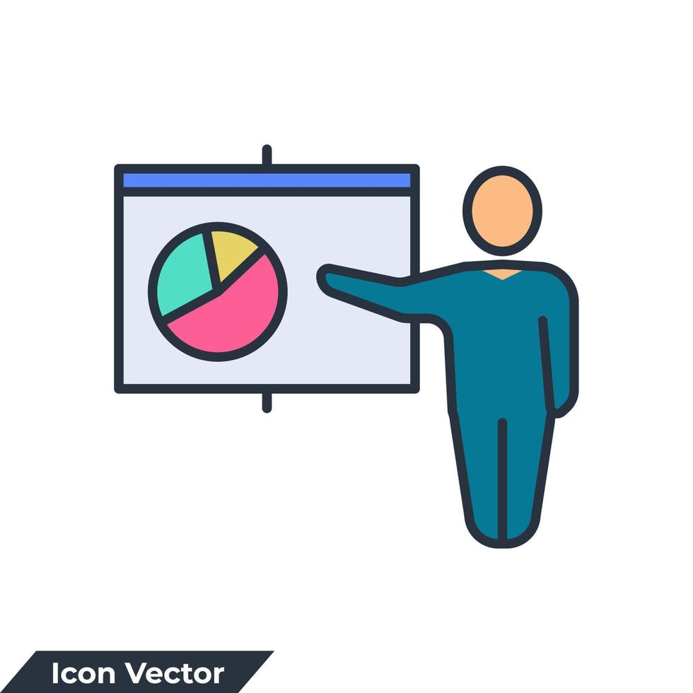 Präsentationssymbol-Logo-Vektorillustration. Trainingssymbolvorlage für Grafik- und Webdesign-Sammlung vektor