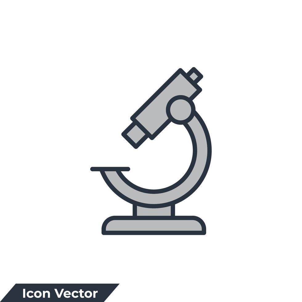 Mikroskop-Symbol-Logo-Vektor-Illustration. blatt und hand, apotheke und wissenschaftssymbolvorlage für grafik- und webdesignsammlung vektor