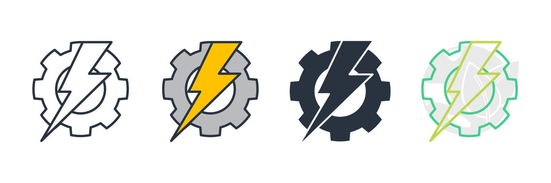 elektrische Symbol-Logo-Vektor-Illustration. Zahnradtechnik-Symbolvorlage für Grafik- und Webdesign-Sammlung vektor