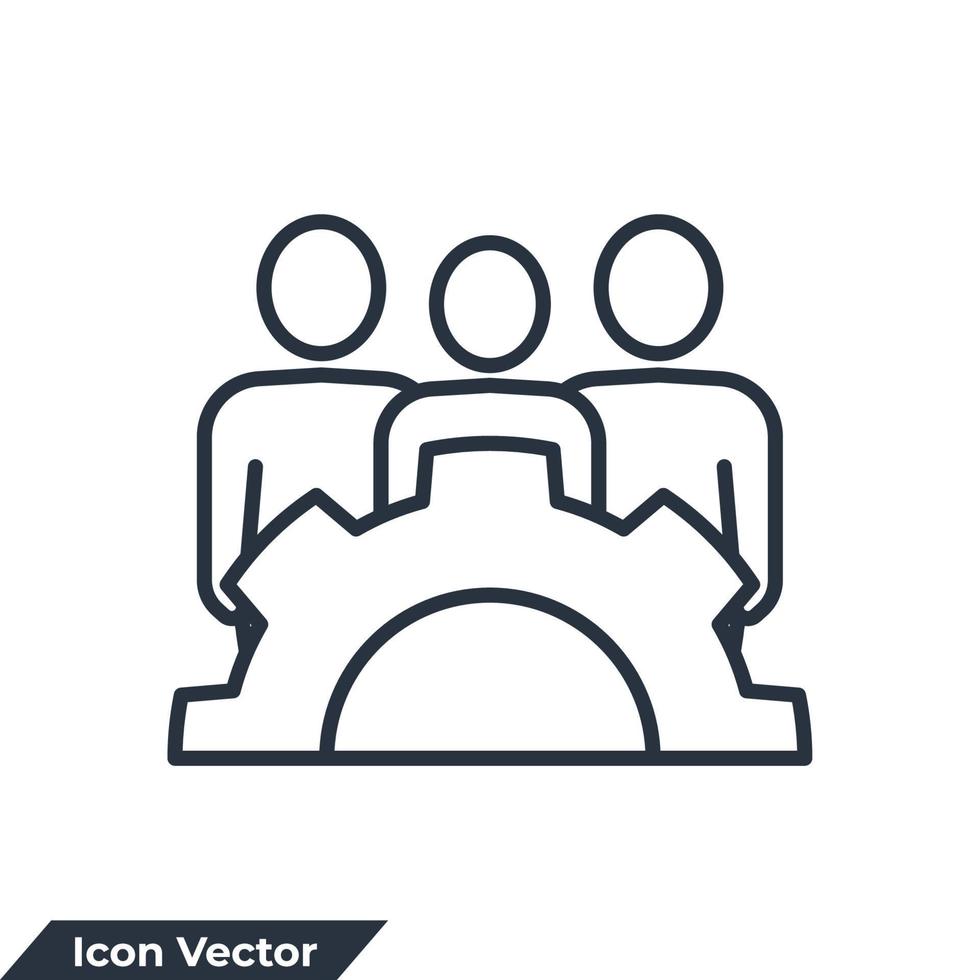 arbetsgrupp ikon logotyp vektor illustration. ledningsgrupp symbol mall för grafisk och webbdesign samling