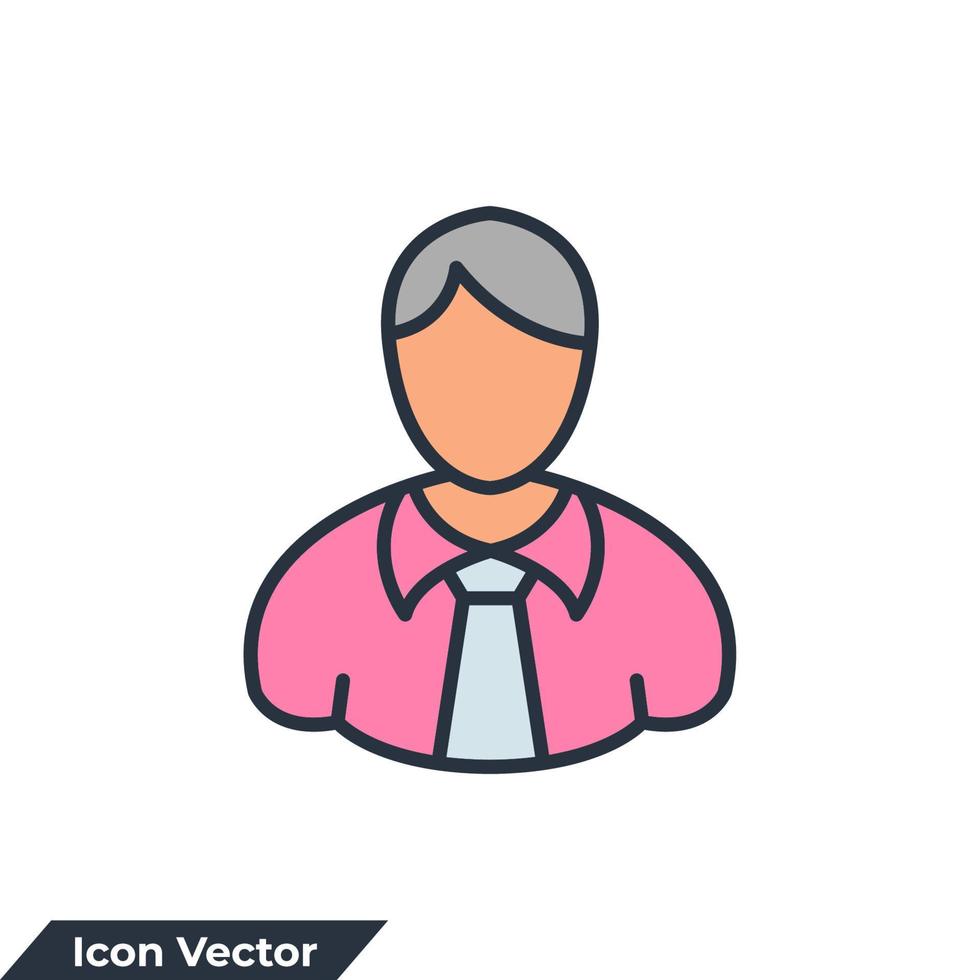 Geschäftsmann-Symbol-Logo-Vektor-Illustration. Benutzermann-Symbolvorlage für Grafik- und Webdesign-Sammlung vektor