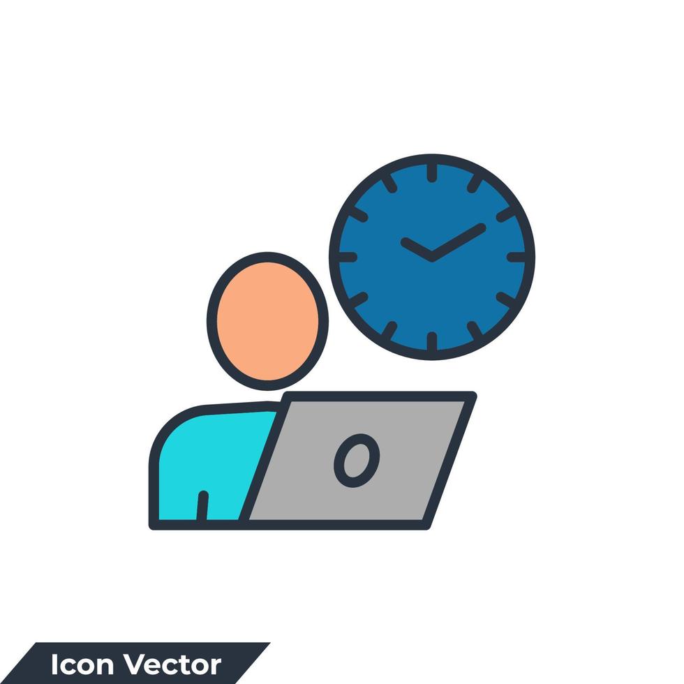Person Stunde Symbol Logo Vektor Illustration. Teilzeitjob-Symbolvorlage für Grafik- und Webdesign-Sammlung
