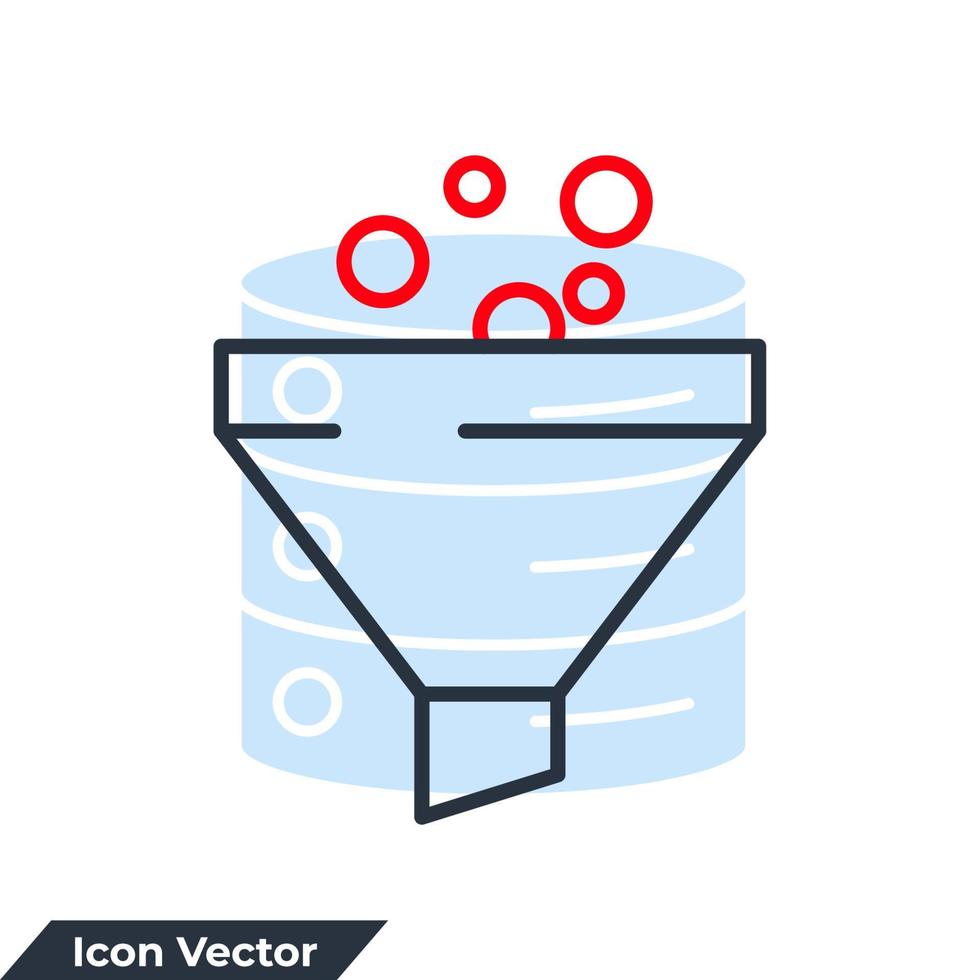 tratt ikon logotyp vektor illustration. data filter symbol mall för grafisk och webbdesign samling
