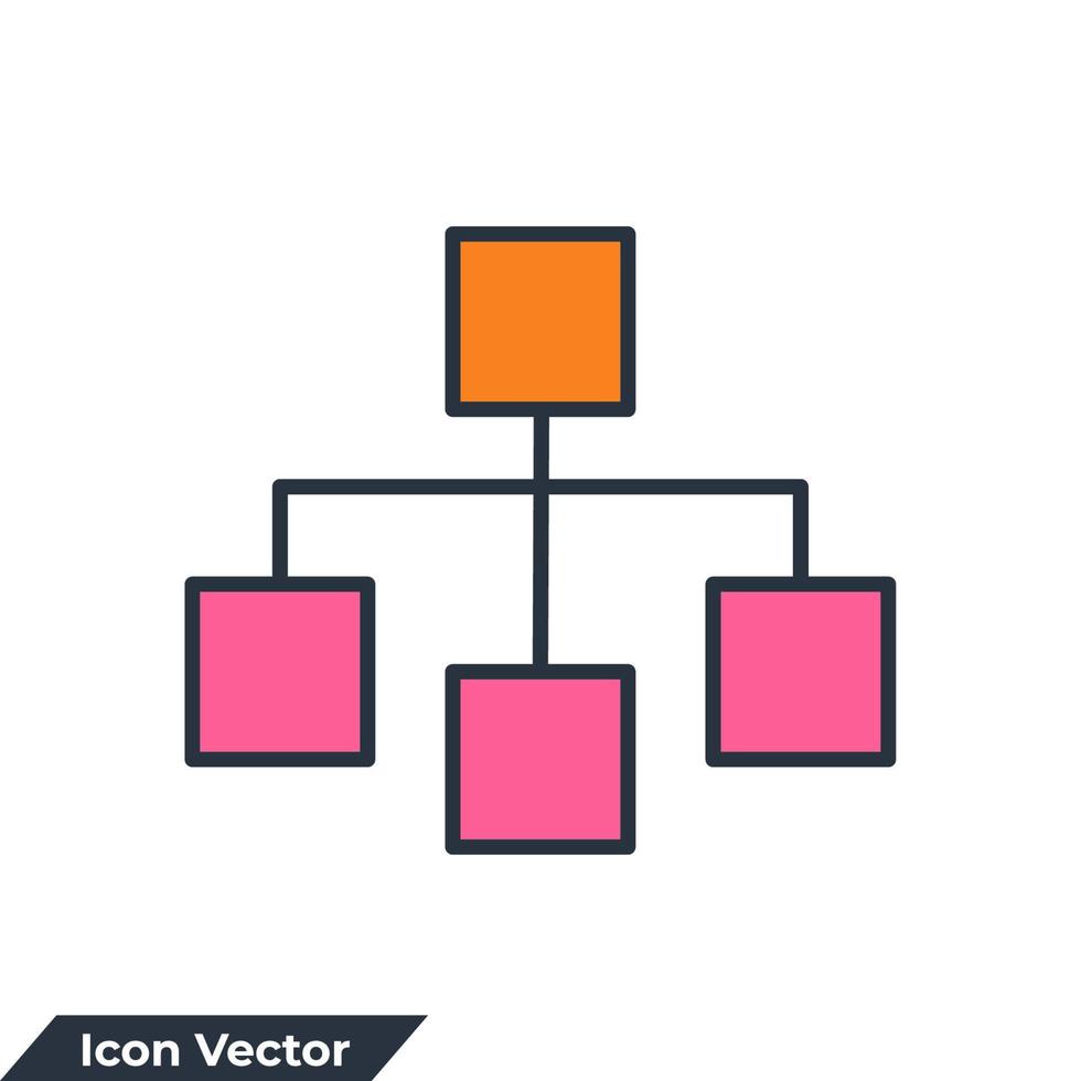 Flussdiagramm-Symbol-Logo-Vektor-Illustration. Organigramm-Symbolvorlage für Grafik- und Webdesign-Sammlung vektor
