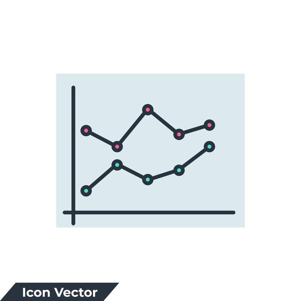 linje diagram ikon logotyp vektor illustration. diagram symbol mall för grafik och webbdesign samling