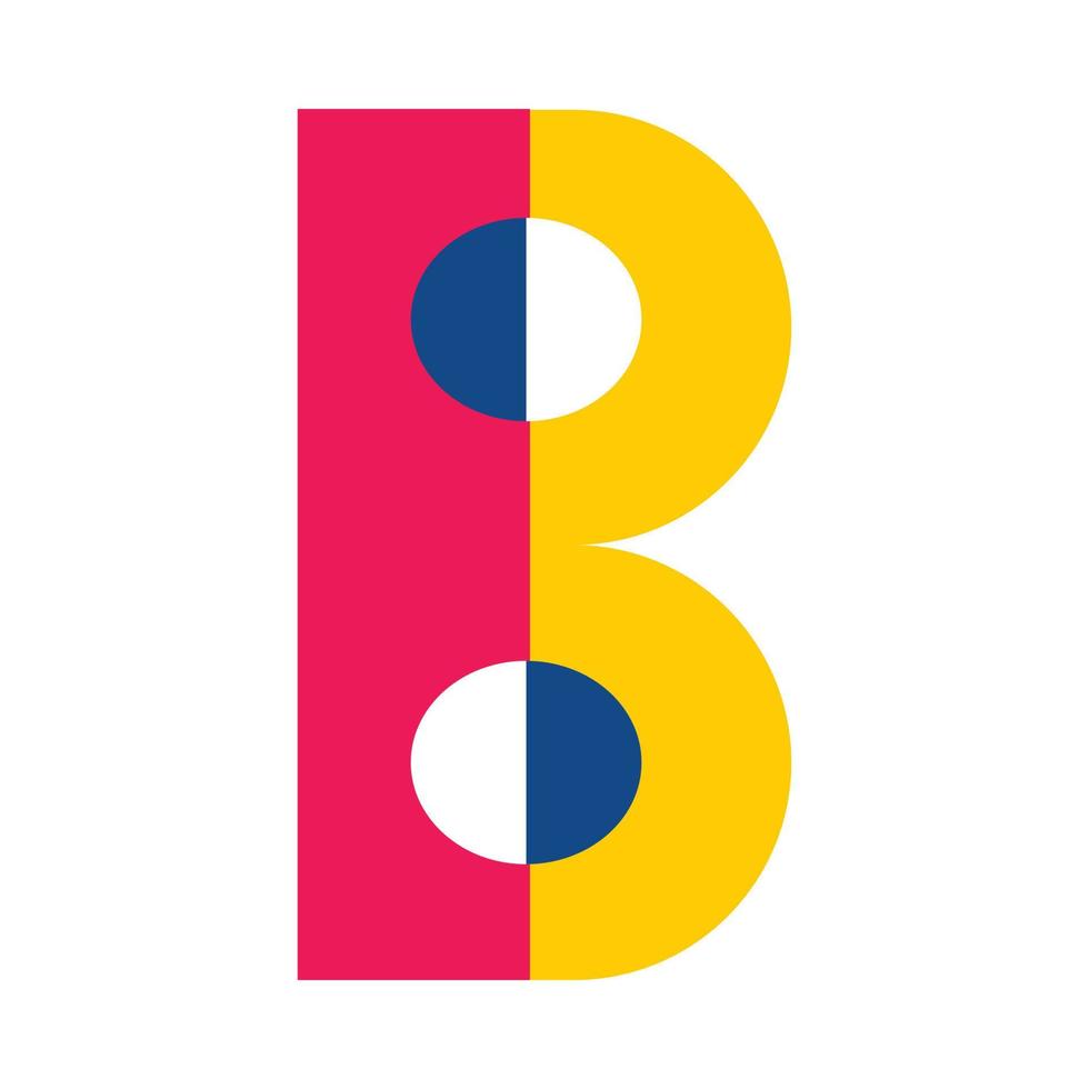 modernes abstraktes geometrisches b-alphabet-schriftdesign vektor