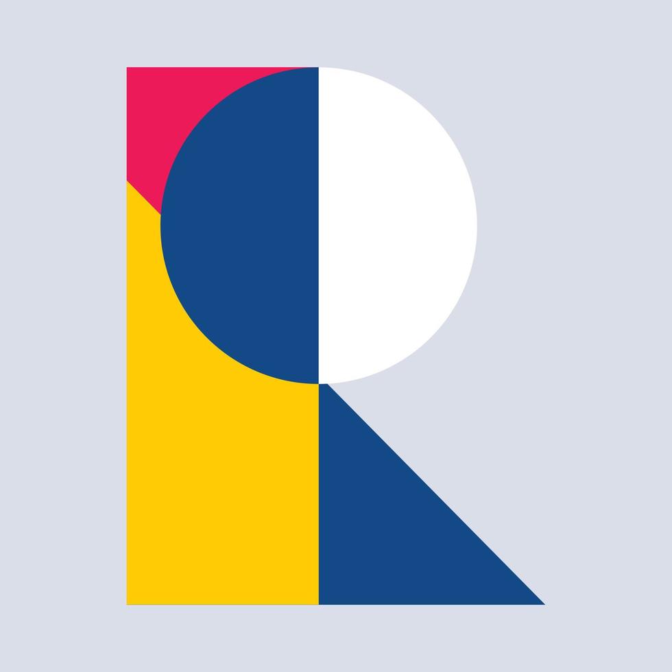 modern abstrakt geometrisk r alfabetet teckensnittsdesign vektor