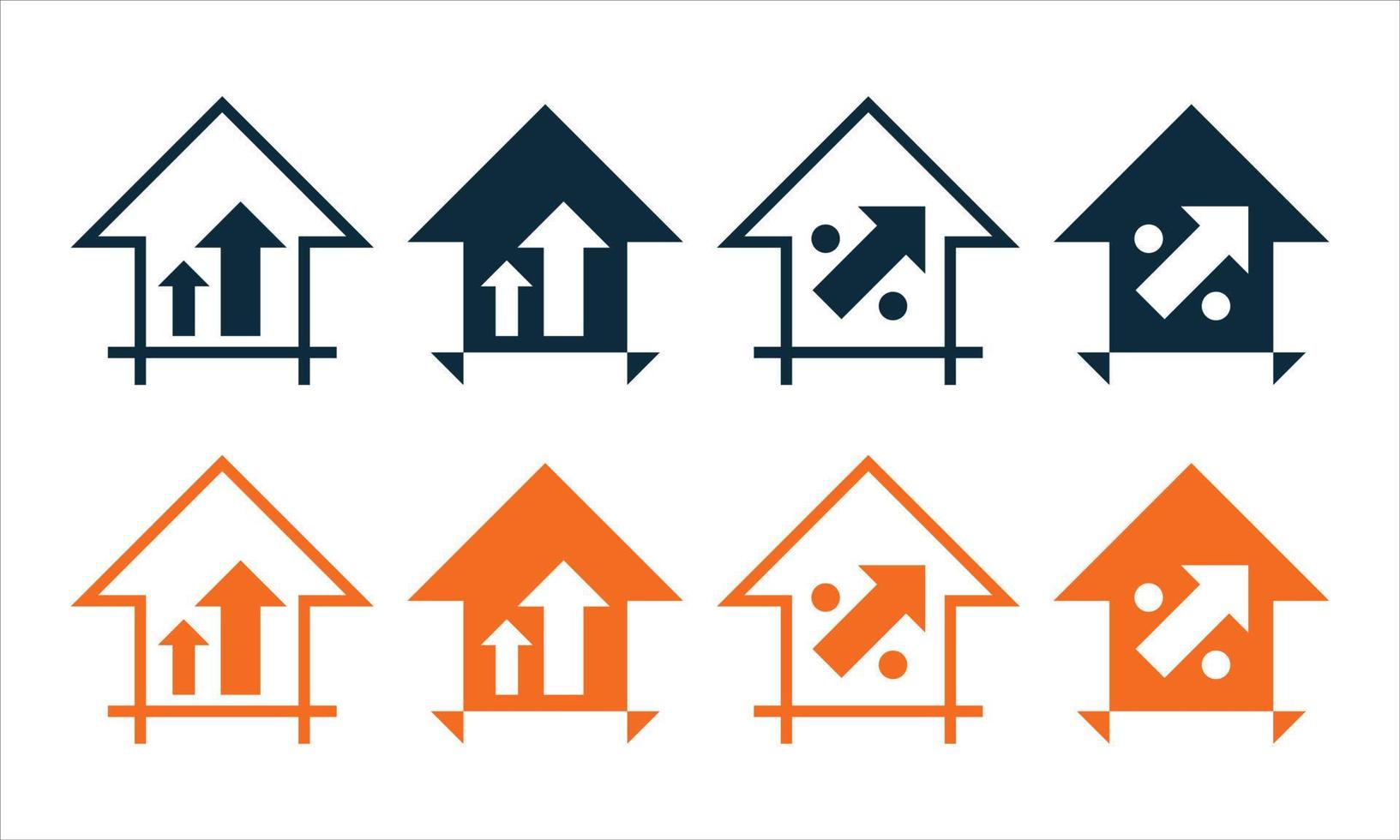 huspriser tillväxt ikon vektorbild vektor