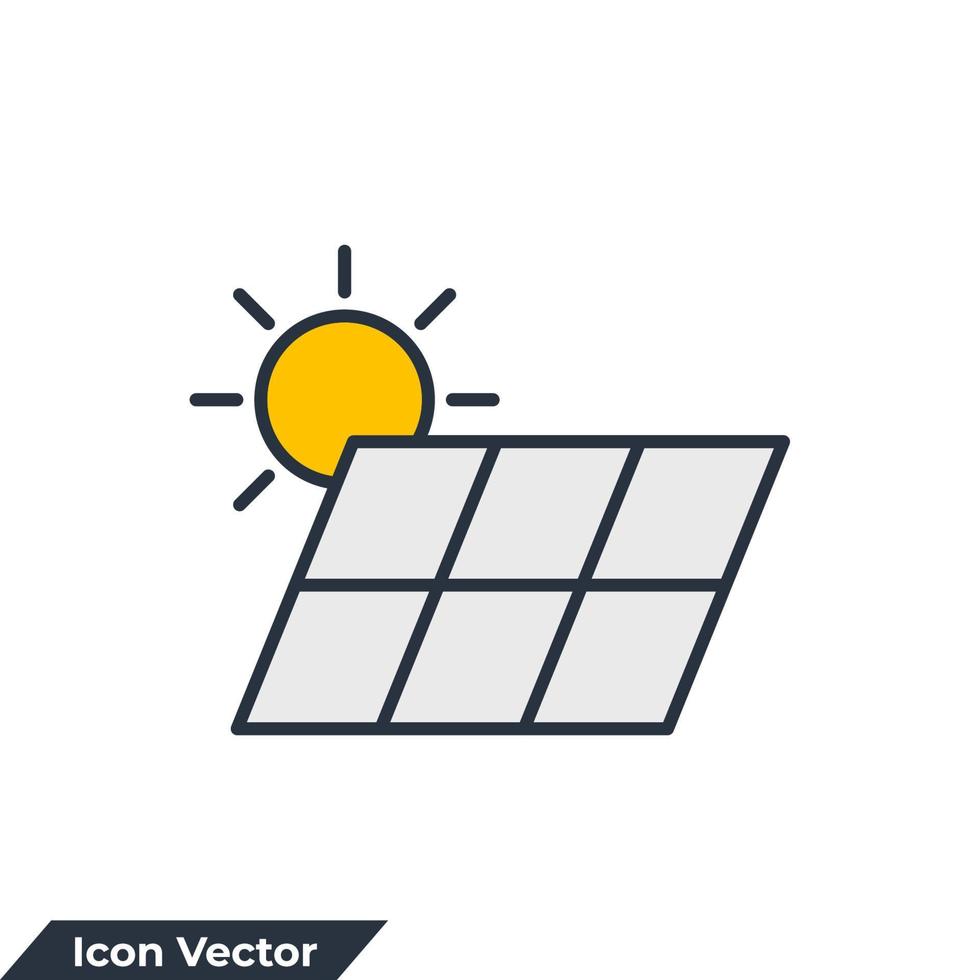 Solarenergie-Symbol-Logo-Vektor-Illustration. Symbolvorlage für Sonnenkollektoren für Grafik- und Webdesign-Sammlung vektor