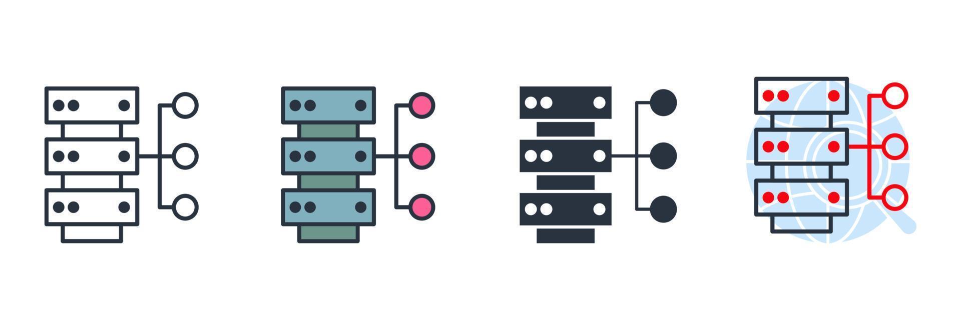 databassystem ikon logotyp vektor illustration. data mining symbol mall för grafisk och webbdesign samling