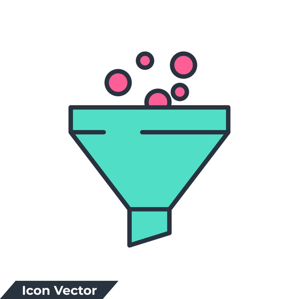 tratt ikon logotyp vektor illustration. data filter symbol mall för grafisk och webbdesign samling