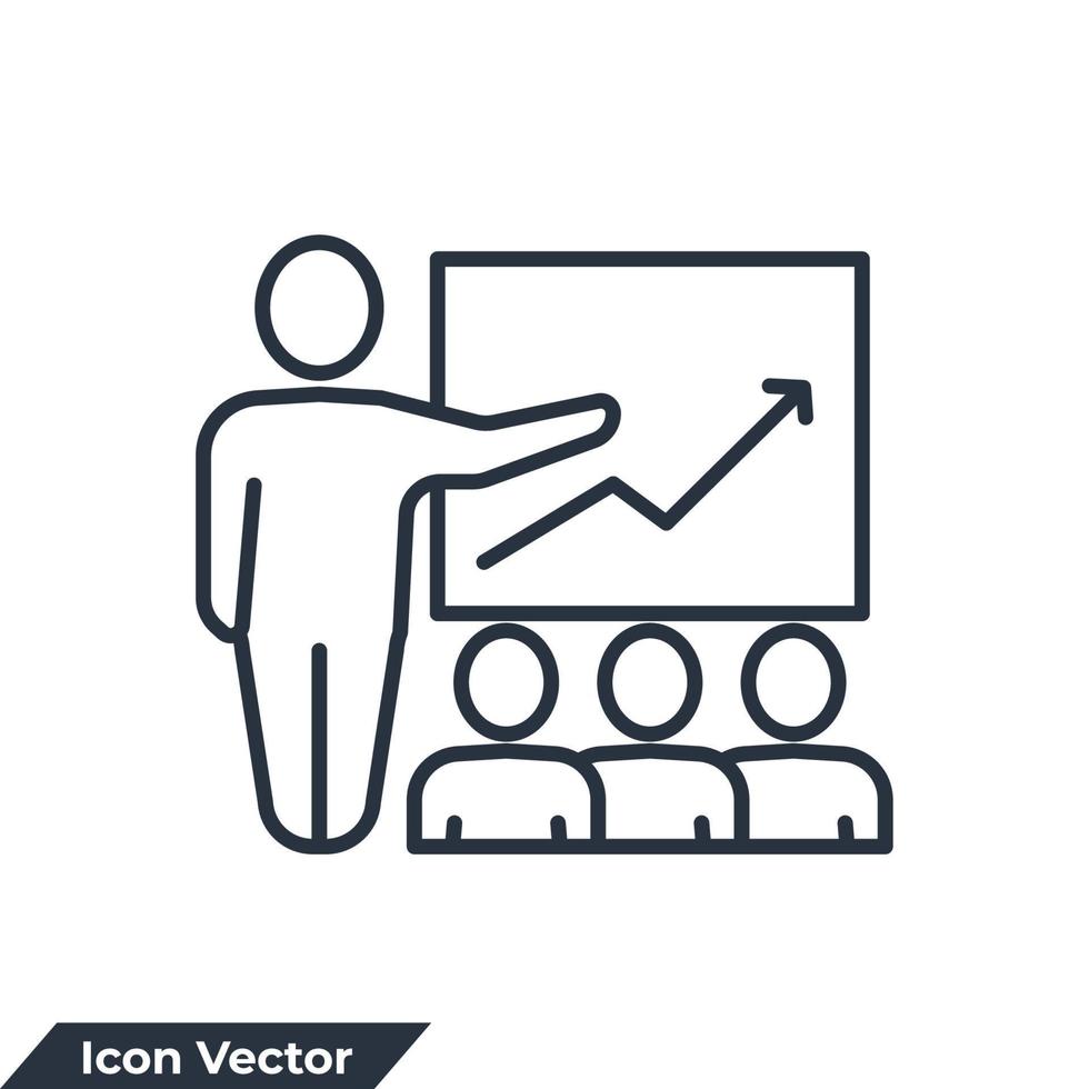 presentation ikon logotyp vektorillustration. utbildning symbol mall för grafik och webbdesign samling vektor