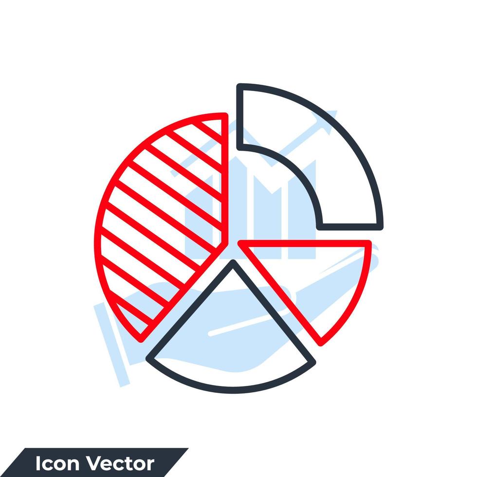 cirkeldiagram ikon logotyp vektor illustration. diagram symbol mall för grafik och webbdesign samling