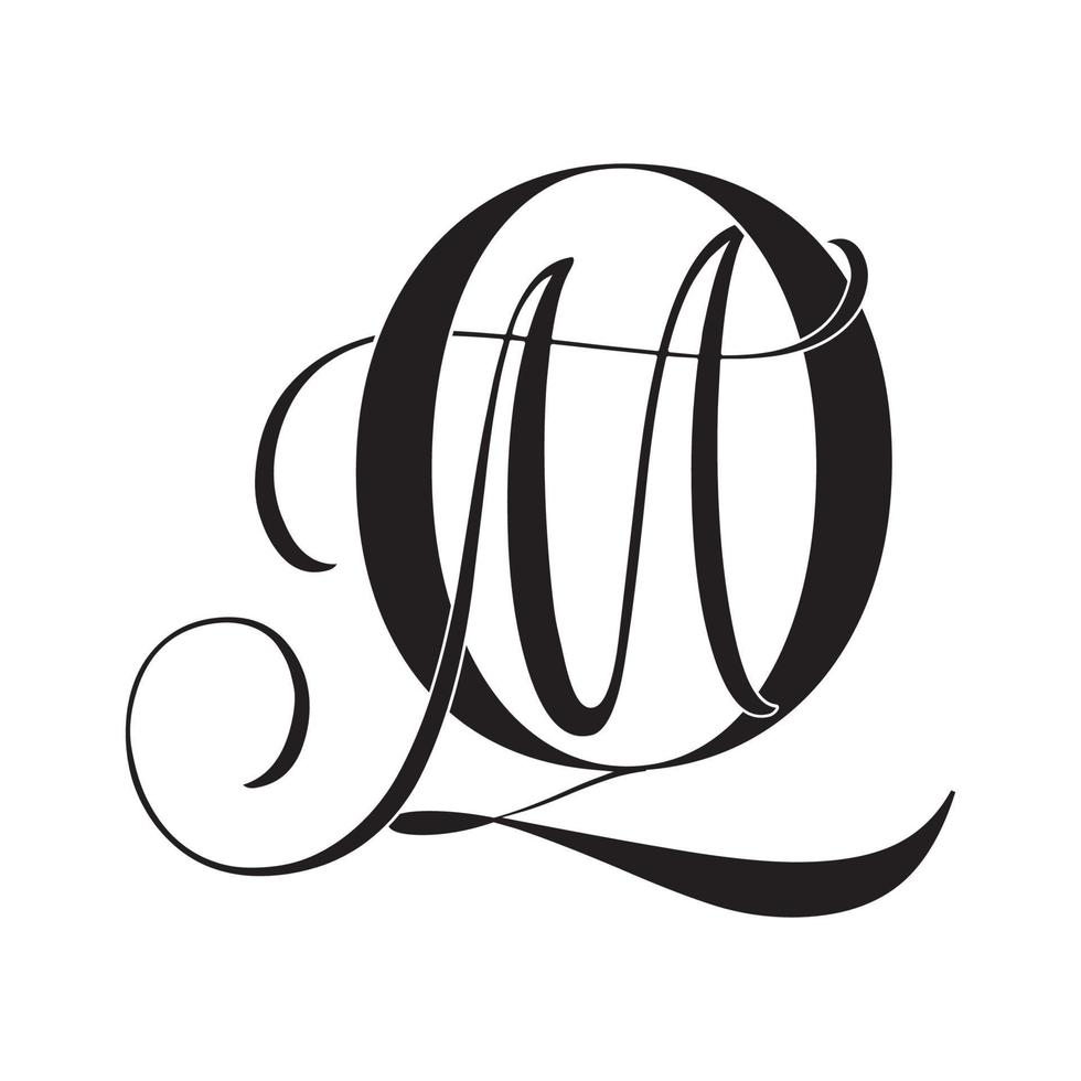 qm, mq, Monogramm-Logo. Kalligraphisches Signatursymbol. Hochzeitslogo Monogramm. modernes Monogrammsymbol. Paarlogo für die Hochzeit vektor