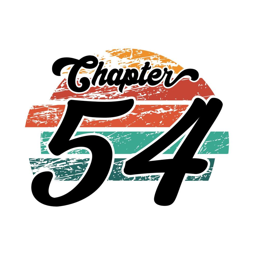 kapitel 54 vintage design, femtiofyra födelsedag typografi design vektor