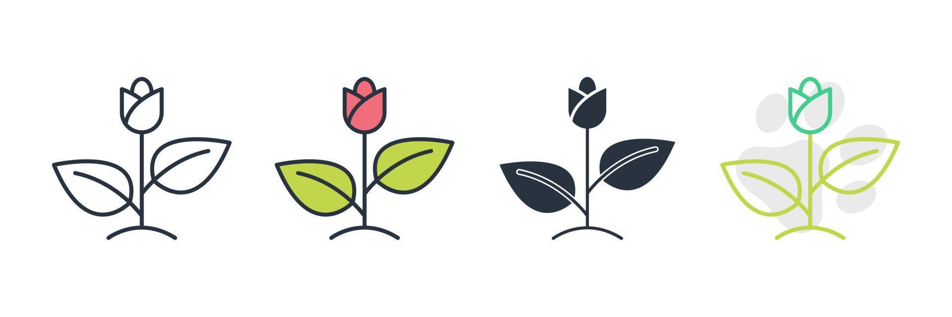 Flora-Symbol-Logo-Vektor-Illustration. Tulpenblumennatur-Symbolschablone für Grafik- und Webdesignsammlung vektor