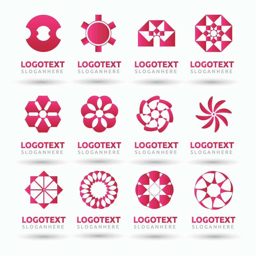 logotypprover, cirkel, geometrisk, logotypstjärna, logotypsol, element, hexagoner, trianglar, kvadrater och cirklar. trendig hipsterikon, vektorillustration vektor