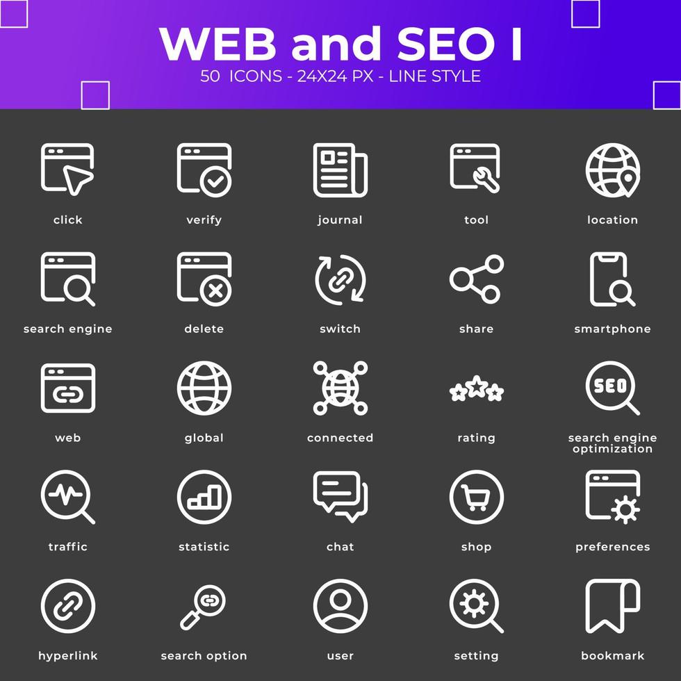 Web- und SEO-Symbol vektor