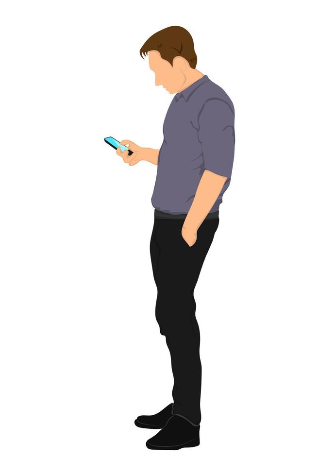 affärsman som håller smart telefon vektorillustration koncept företag med telefonanslutning vektor