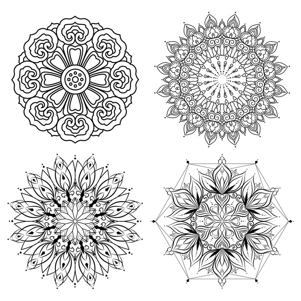 ställ in mandalas färg vektor