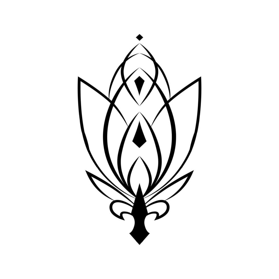 florales grafisches Ornament-Vektorelement. Lilie, Lotus. für tattoo, logo, emblem, symbol vektor