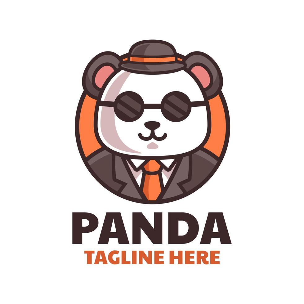 Panda formelle Kleidung Logo-Design vektor