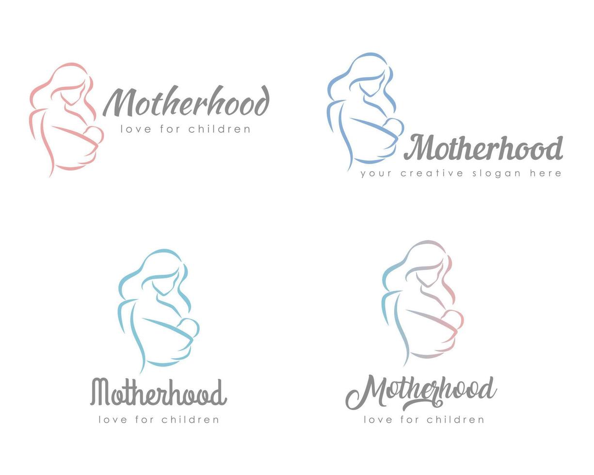 set logotyp mamma baby vektor