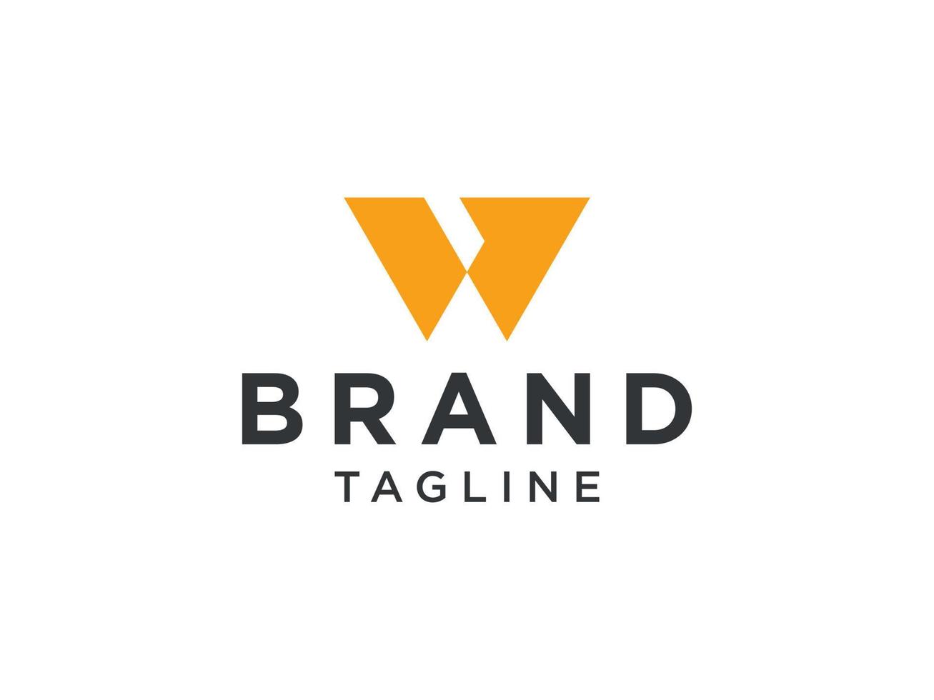 Anfangsbuchstabe w-Logo. gelbe geometrische Form isoliert auf weißem Hintergrund. verwendbar für Geschäfts- und Markenlogos. flaches Vektor-Logo-Design-Vorlagenelement. vektor