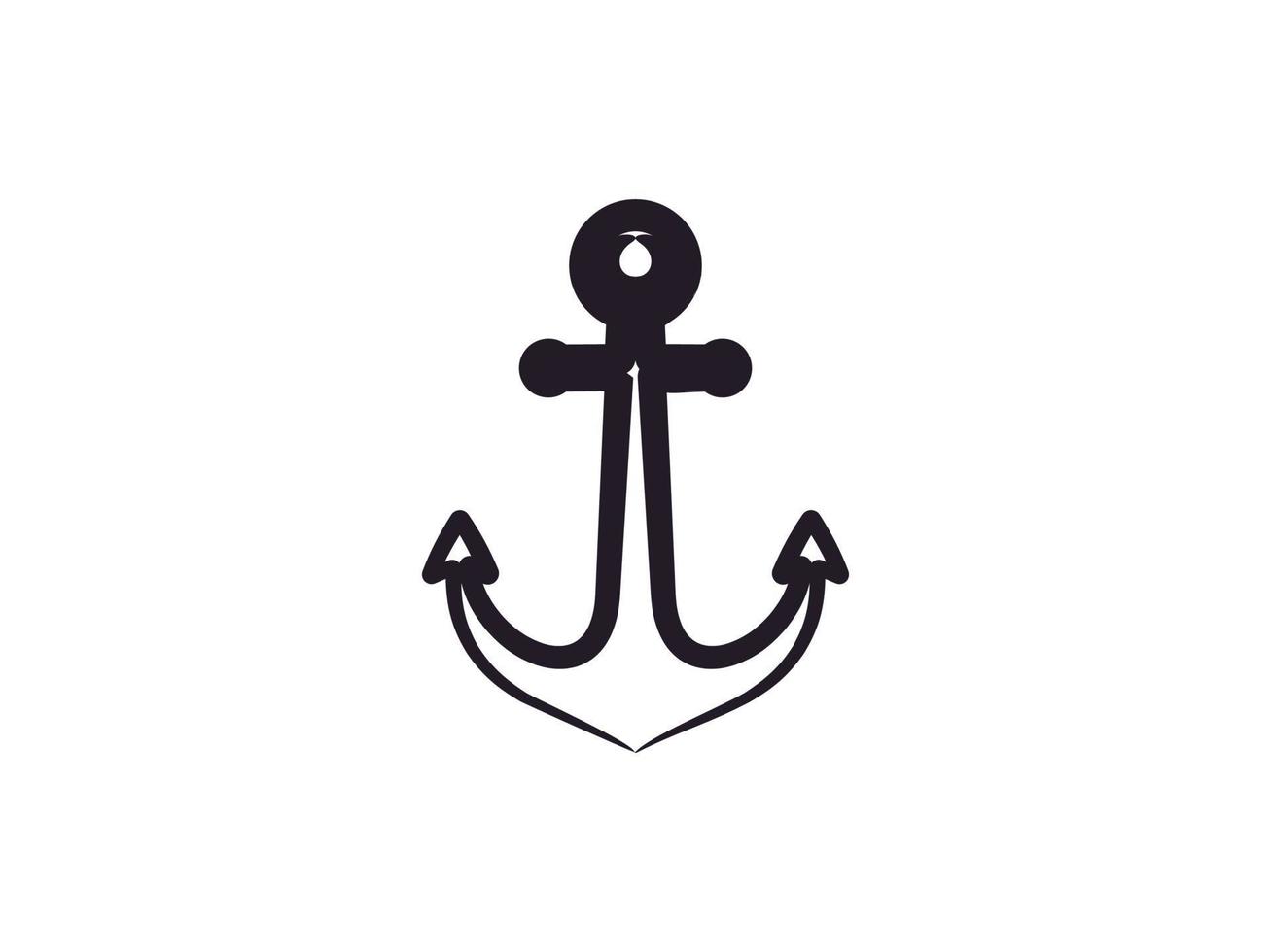 Anker rustikale handgezeichnete Vintage Retro-Hipster einfaches Logo-Design für Boot Marine nautischen Schiffstransport vektor