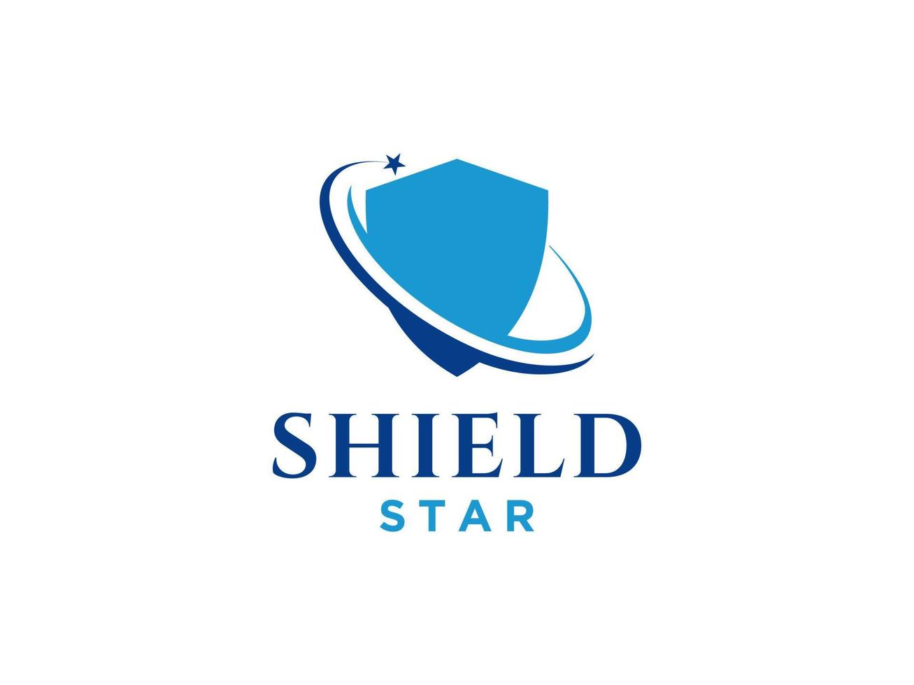 sköld stjärna för vakt säkerhet stark säker skydda försäkring logo design. användbar för företags- och varumärkeslogotyper. platt vektor logotyp designmall element.