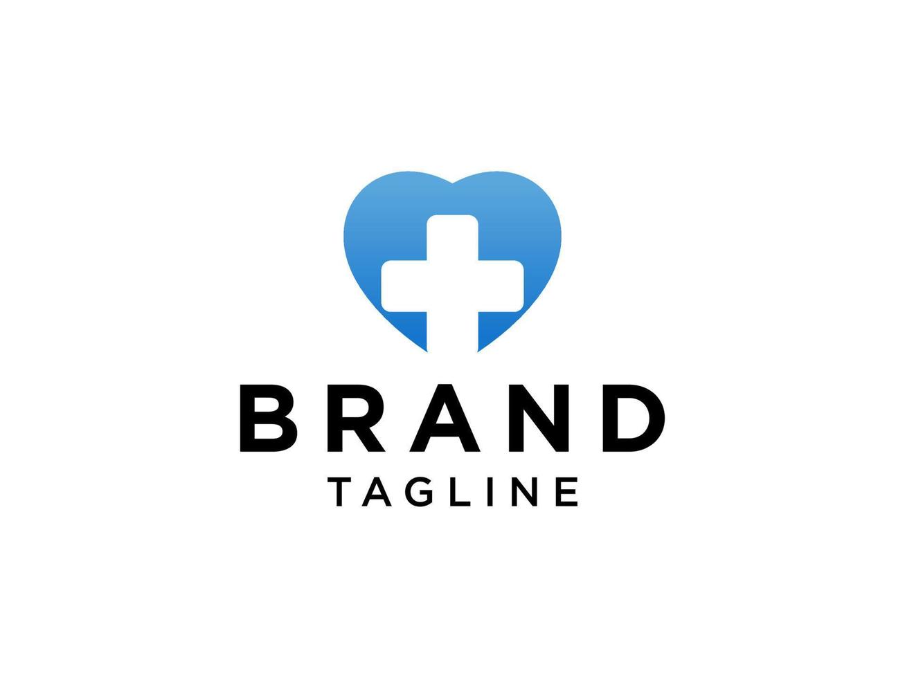 medizinisches Logo im Gesundheitswesen. blaues lineares Herzsymbol mit Stethoskop und Kreuz plus Zeichen innen isoliert auf weißem Hintergrund. flaches Vektor-Logo-Design-Vorlagenelement. vektor
