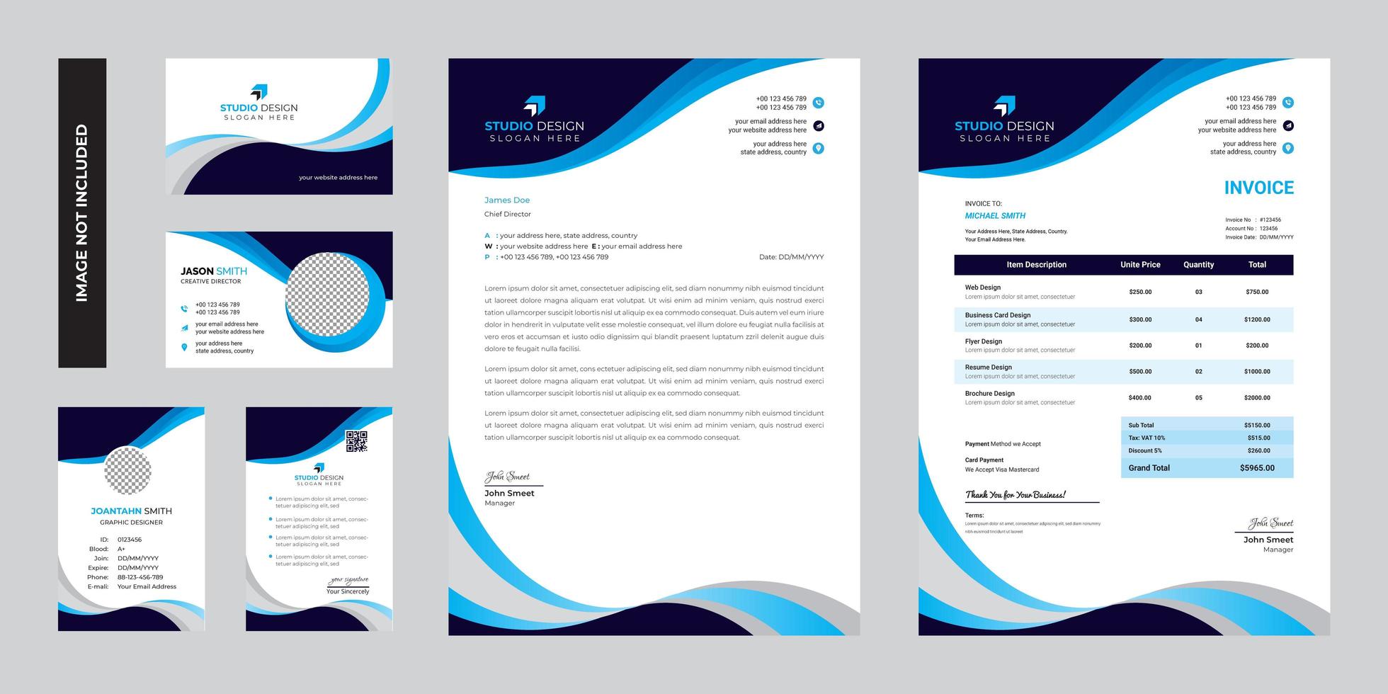 modern företag företags brevpapper mall design vektor